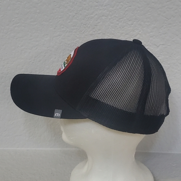 Travis Mathew Adult Trucker Cap Black California Bear Patch Mesh Strap Back - Picture 2 of 5